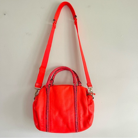 Marc By Marc Jacobs Q Snake Satchel Crossbody Bag Leather Multi Neon Orange Pink - Picture 4 of 16